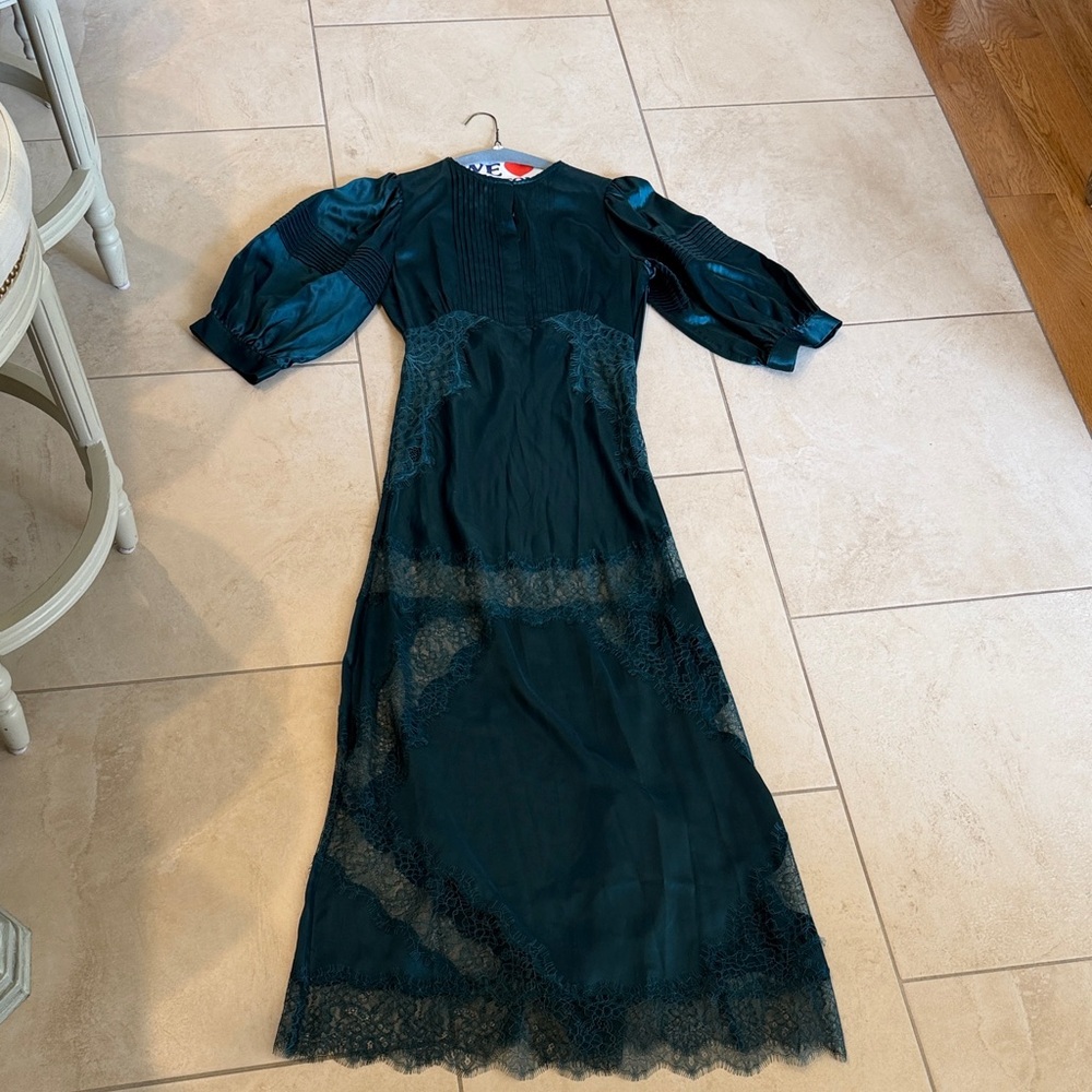 Cynthia Rowley Dark Teal Long Sleeve Dress